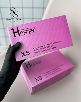 Рукавички нітрилові HOFFEN Pink, розмір XS, 100 шт &mdash; фото товару в магазині Smooth Skin Store